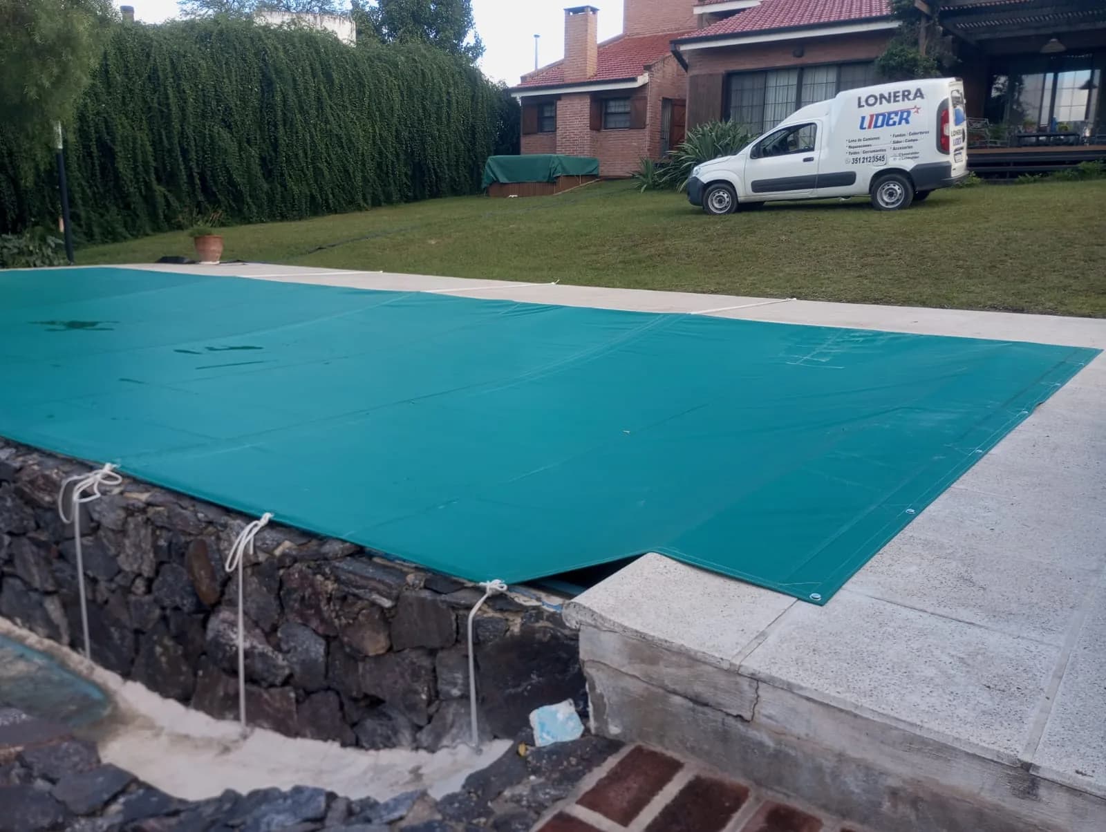 01 cobertor pileta lona verde a medida cordoba