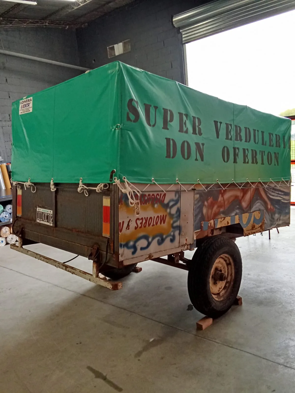 05 lona verde trailer confeccion taller
